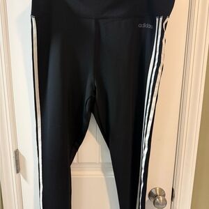 Adidas Women’s 2XLA Aeroready Black Leggings 3 White Stripe